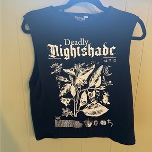 Disturbia Black and White Deadly Nightshade Crop Top